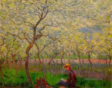  blumen - Ein Obstgarten im Frühjahr Claude Monet impressionistische Blumen